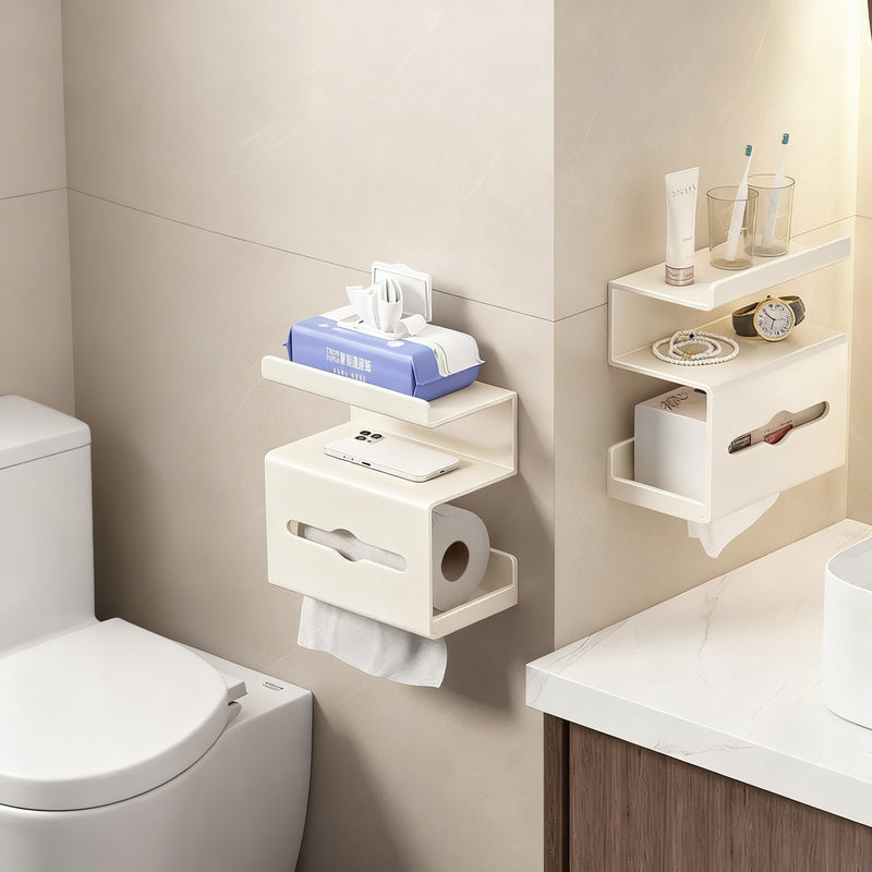 Toilettenpapier- und Handyhalter mit Saugnapf