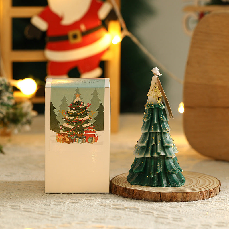 Duftkerze Weihnachtsbaum aus Sojawachs mit Blattgold