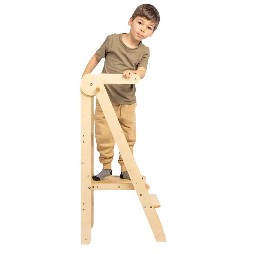 Montessori-Lernturm aus Holz, klappbar, 91×46×48 cm