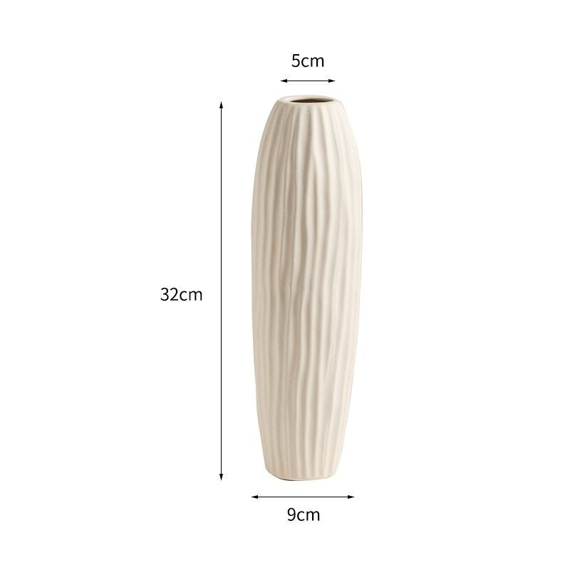 Keramikblumenvase, Landhausstil, Webstruktur