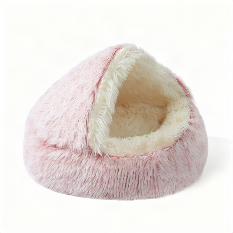 Flauschiges Katzenbett, rund, wärmend