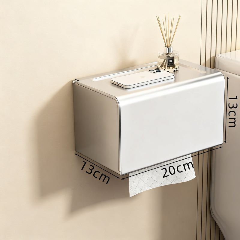 Wandmontierte Toilettenpapierbox aus Aluminium