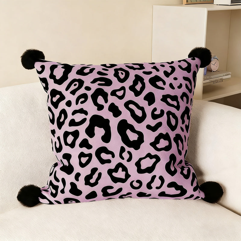 Kissen mit Zebra- und Leopardenmuster, Polyester, waschbar