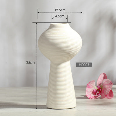 Keramik-Blumenvase, modern, weiß
