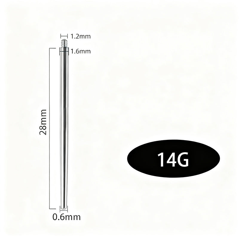 Titan-Piercingstab, flache Basis, Innengewinde