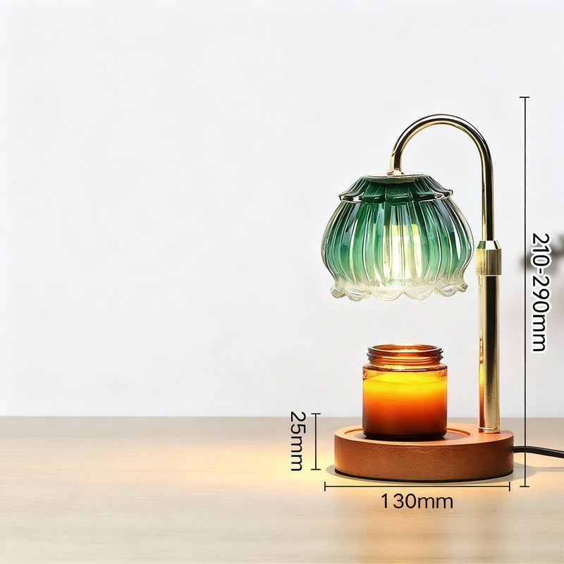 Wachsschmelz-Lampe mit Holzsockel