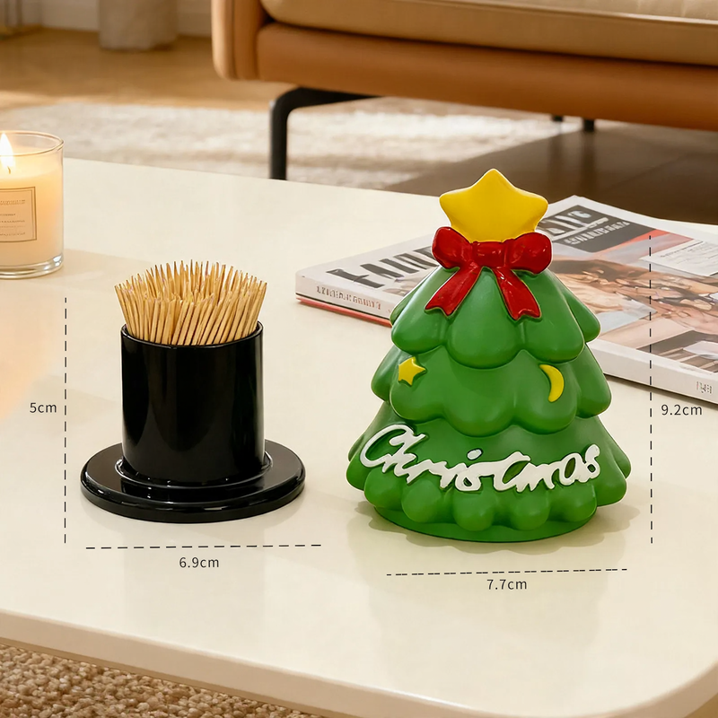 Zahnstocher-Behälter, Weihnachtsbaum-Form