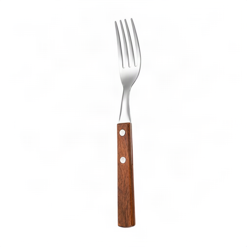 Besteckset 12-teilig, Edelstahl mit Holzgriff