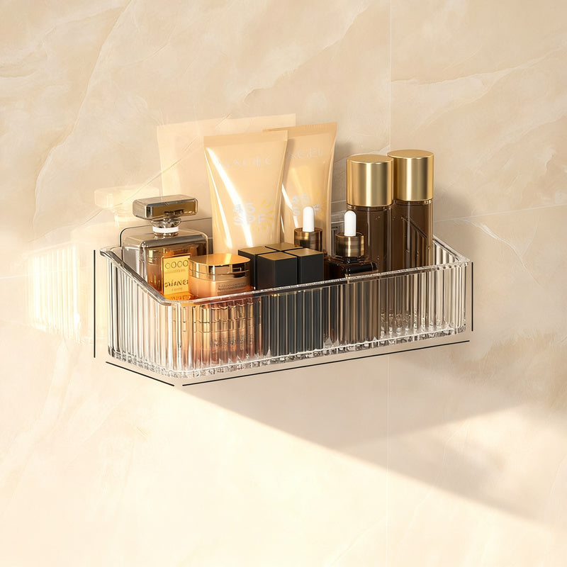 Transparente Badezimmer-Wandablage, ohne Bohren