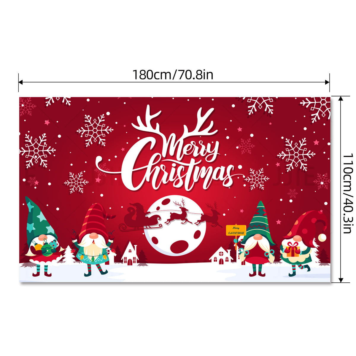 Merry Christmas Family Canvas - Humans & 2 Pets