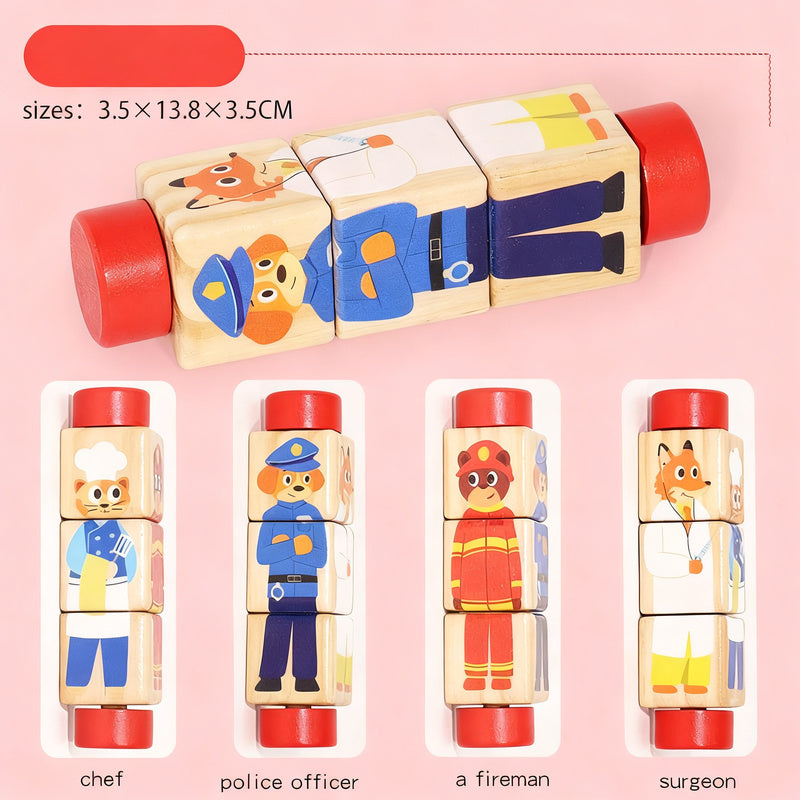 Holzpuzzle für Babys, 0–3 Jahre
