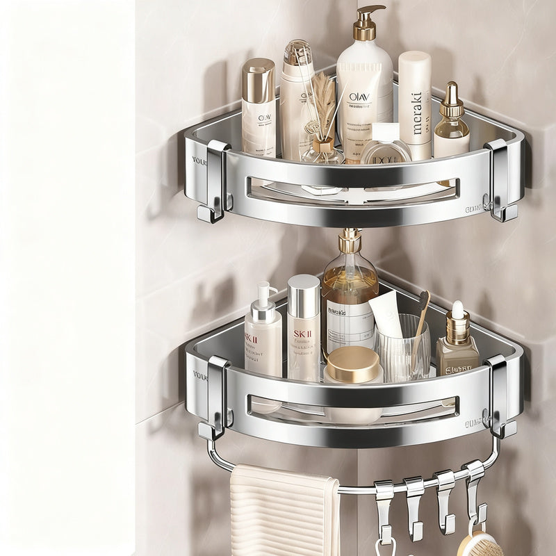 Edelstahl-Eckkorb für Badezimmer und Dusche