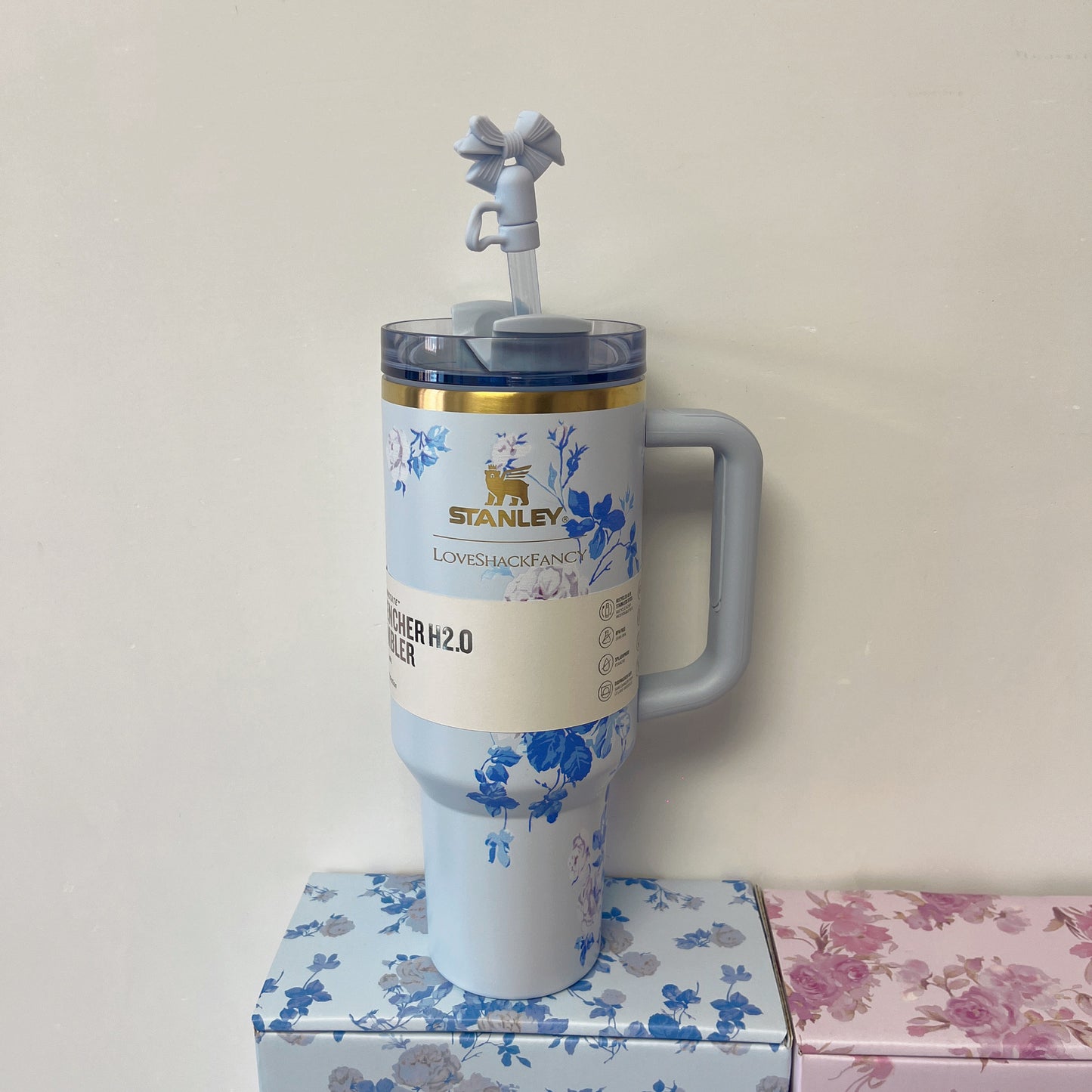 Isolierbecher mit Henkel und Strohhalm, 40oz