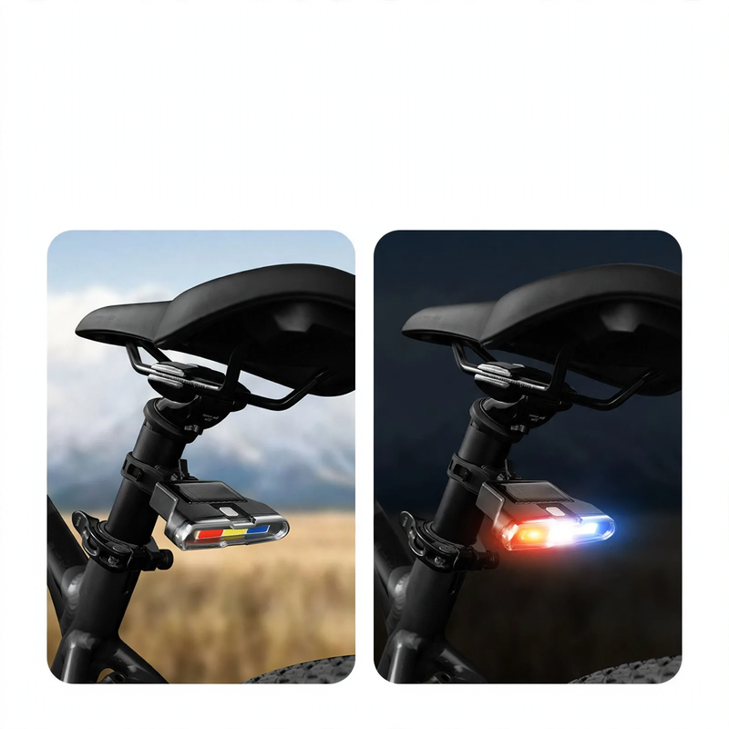 Fahrrad-Rücklicht dreifarben, USB-Ladung, wasserdicht