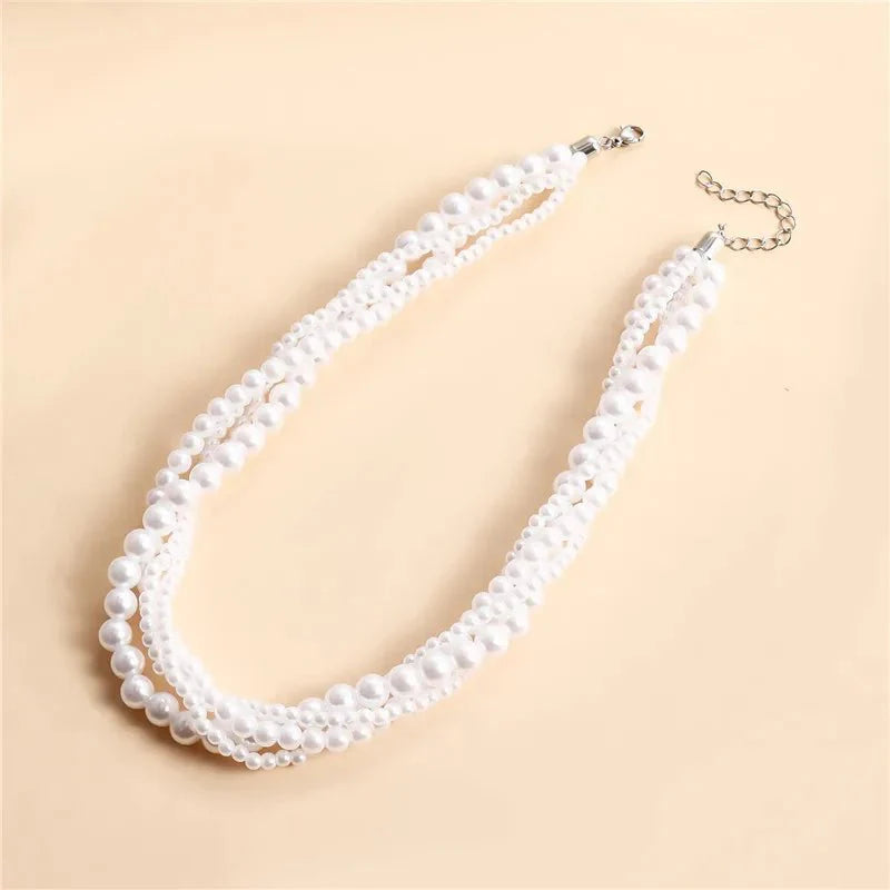 Brehn | Elegante Perle Umarmung Geschichtete Choker Halskette