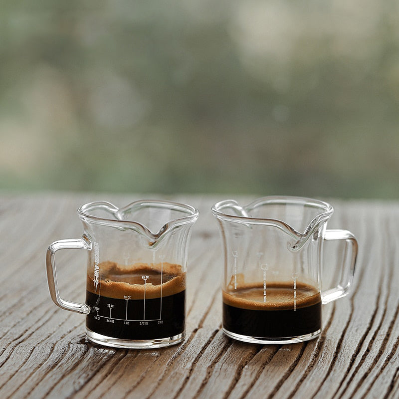Espresso-Glas-Messbecher Unzen-Messbecher Doppelausgüsse Kaffeetasse | Brehn