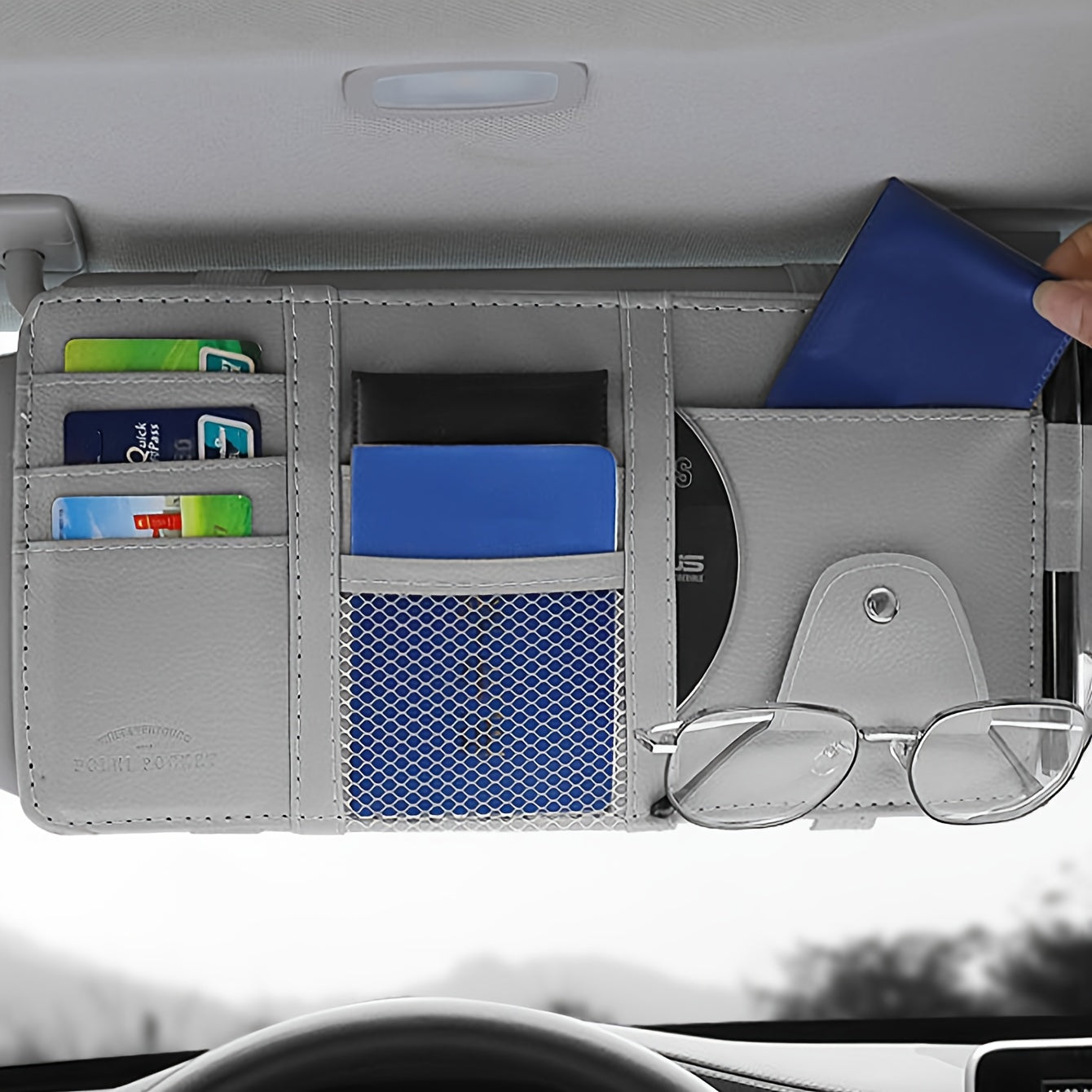Sonnenblenden-Organizer Auto aus PU-Leder | Brehn