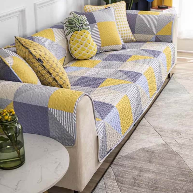 Künstlerischer geometrischer Muster waschbarer Baumwollsofa-Bezug | Brehn