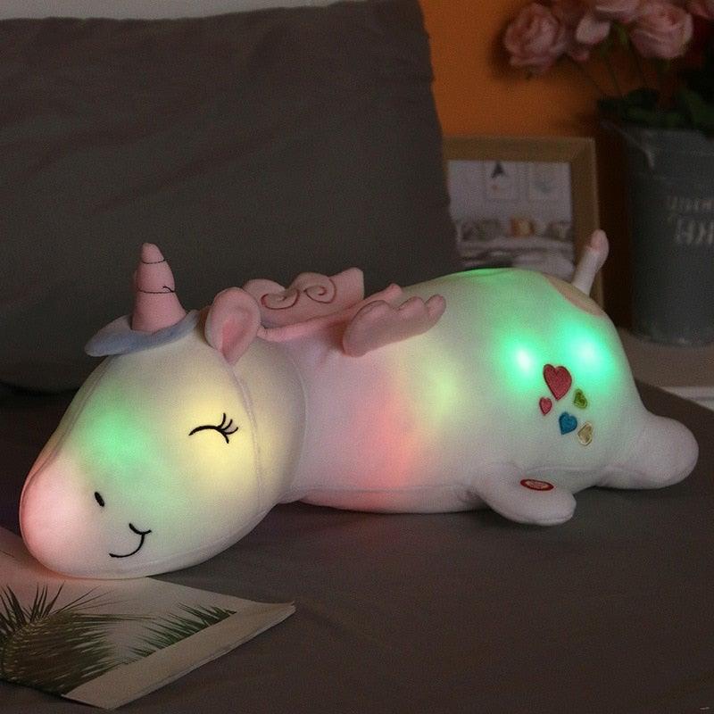 Brehn | Lunacorn iluminierte Einhorn Plüschspielzeug mit Regenbogen-LEDs für Kinder