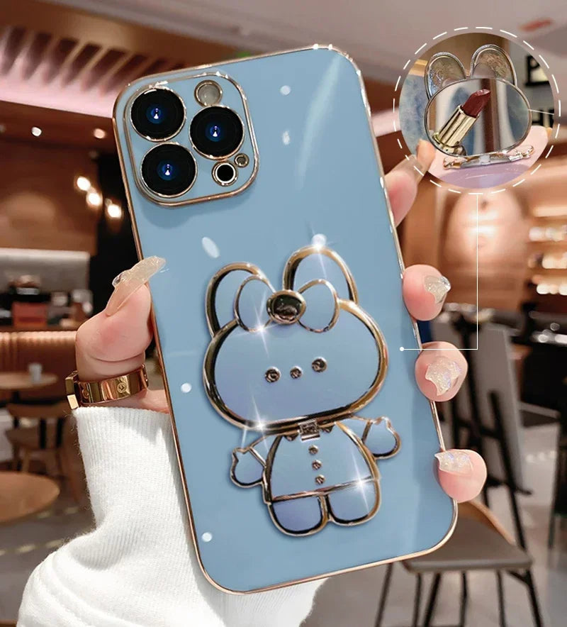 Brehn | 3D Hase Koreanischer Stil Spiegel iPhone Hülle