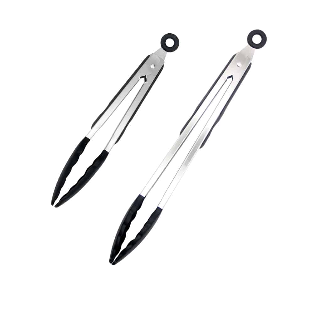 Grillzange aus Silikon und rostfreiem Stahl - 23/30 cm - Weiß / Schwarz | Brehn