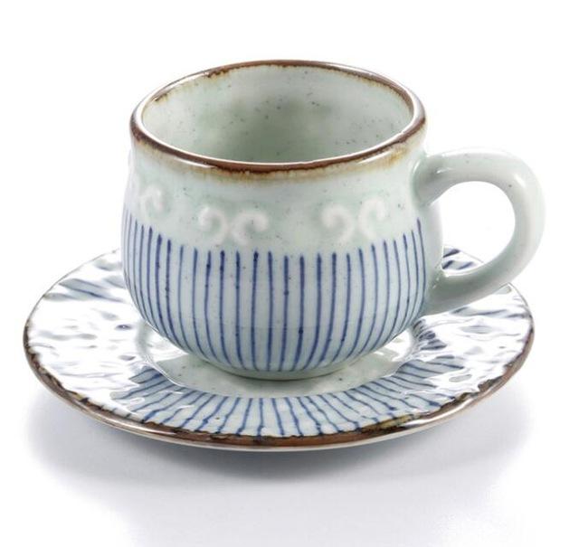 Handgemaltes Gittermuster Teetasse | Brehn