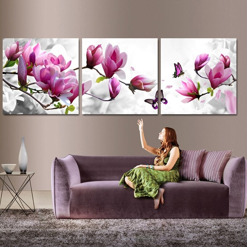 Lila-rosa Tulpenblüten - Leinwandbilder