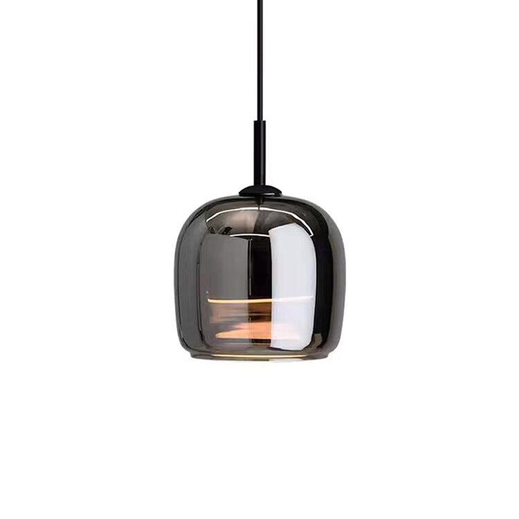 Brehn | MidnightShine Lampe - Modernes schwarzes Glas Design Pendelleuchte