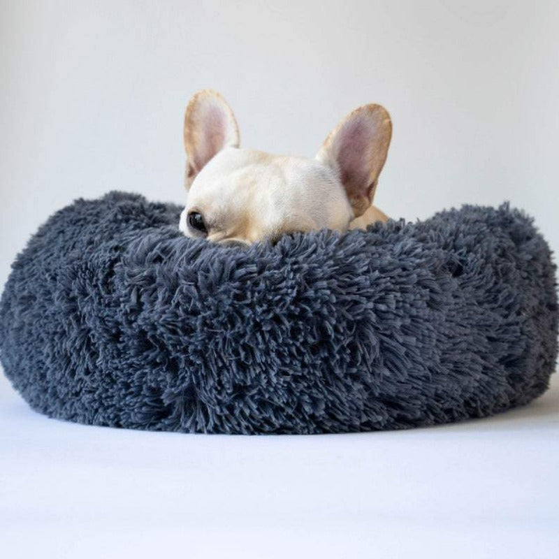Brehn | Runder Plüsch Beruhigender Donut Hundebett für kleine bis große Hunde