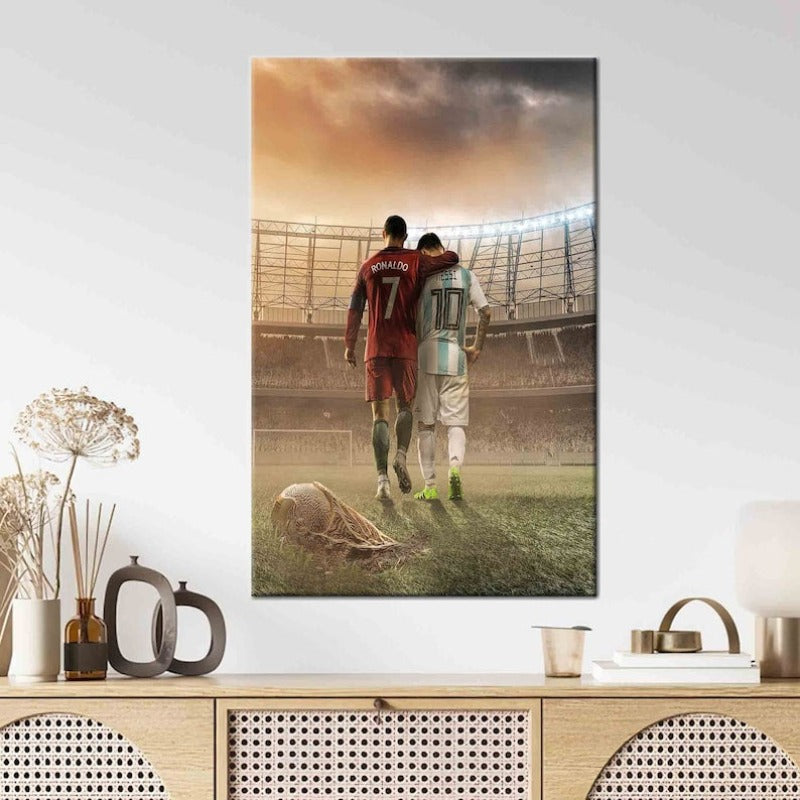 Messi Cristiano Ronaldo Bedruckte Wanddekoration
