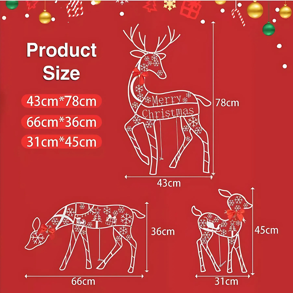 Brehn | Weihnachtsdekorationen Rentier Schlitten Lichtdisplay