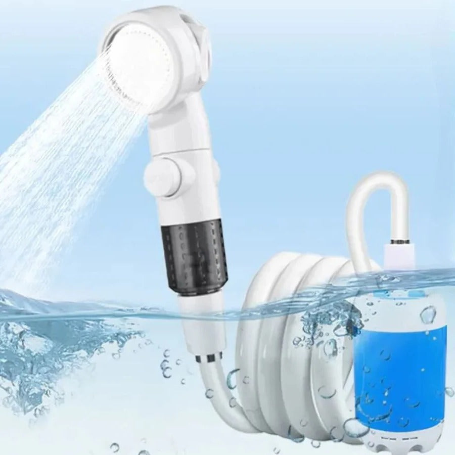 Tragbarer, USB-wiederaufladbarer Duschkopf mit Wasserpumpe