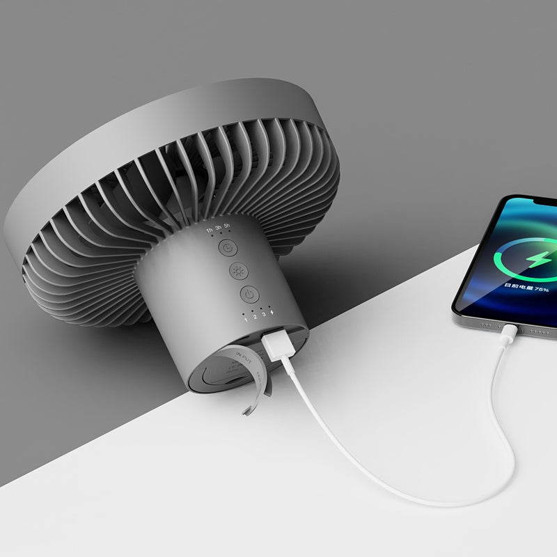 Wiederaufladbarer Tischventilator 7 Zoll mit Licht | Brehn