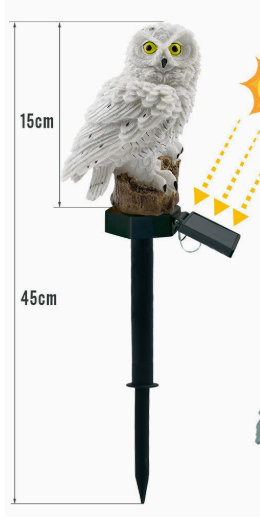 Brehn | Barter | Gartenlampe Eulen mit Sonnenenergie