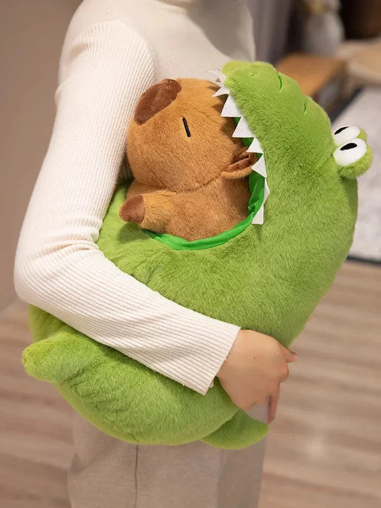 Brehn | Capybara Grünes Dinosaurier Outfit Plüschfigur