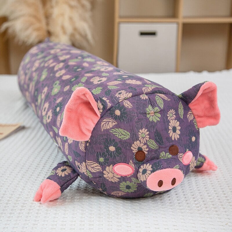 Brehn | Floral Gestickte Schwein Lange Kuschel Freund