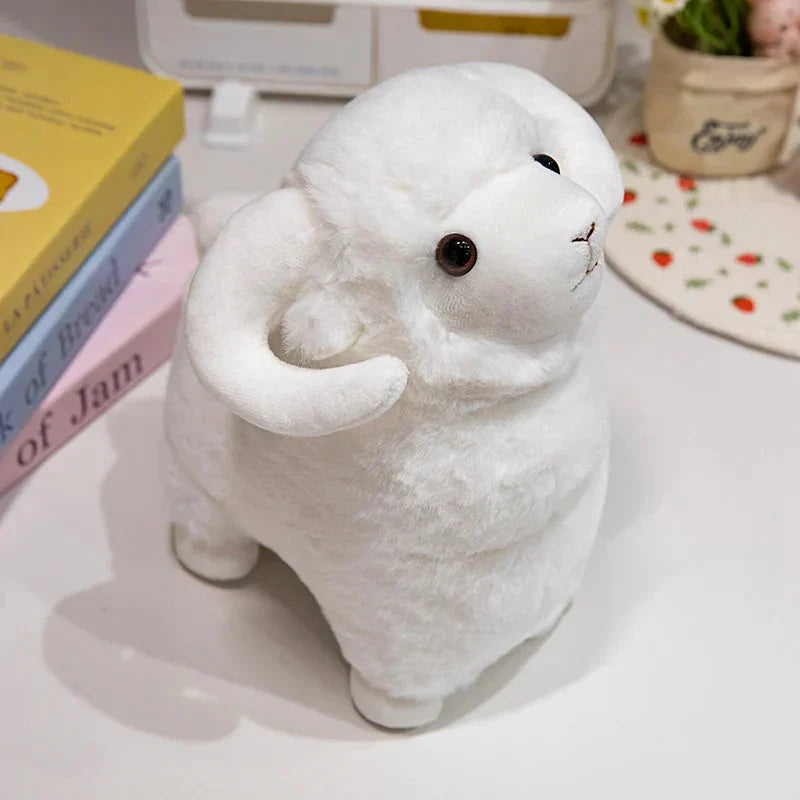 Brehn | Fluffy Pink Weiße Schaf Ram Plüschtiere