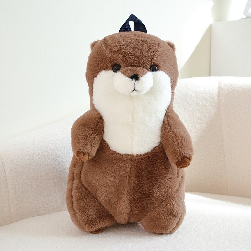 Brehn | Kawaii Brauner Otter Rucksack Plüschtier