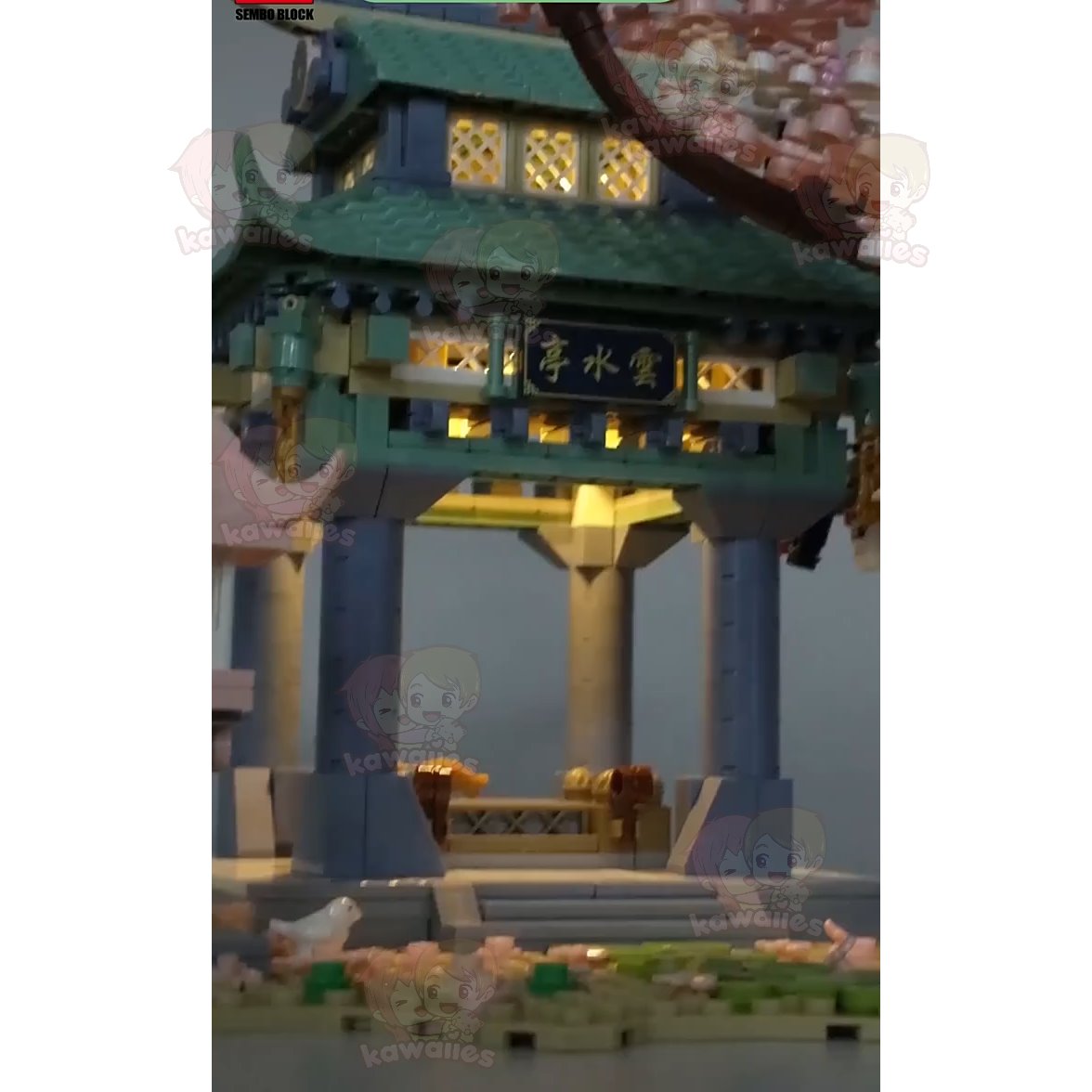 Brehn | Leuchte Romantisches Japanisches Hakone-Schrein mit Sakura-Baum-Bausätzen