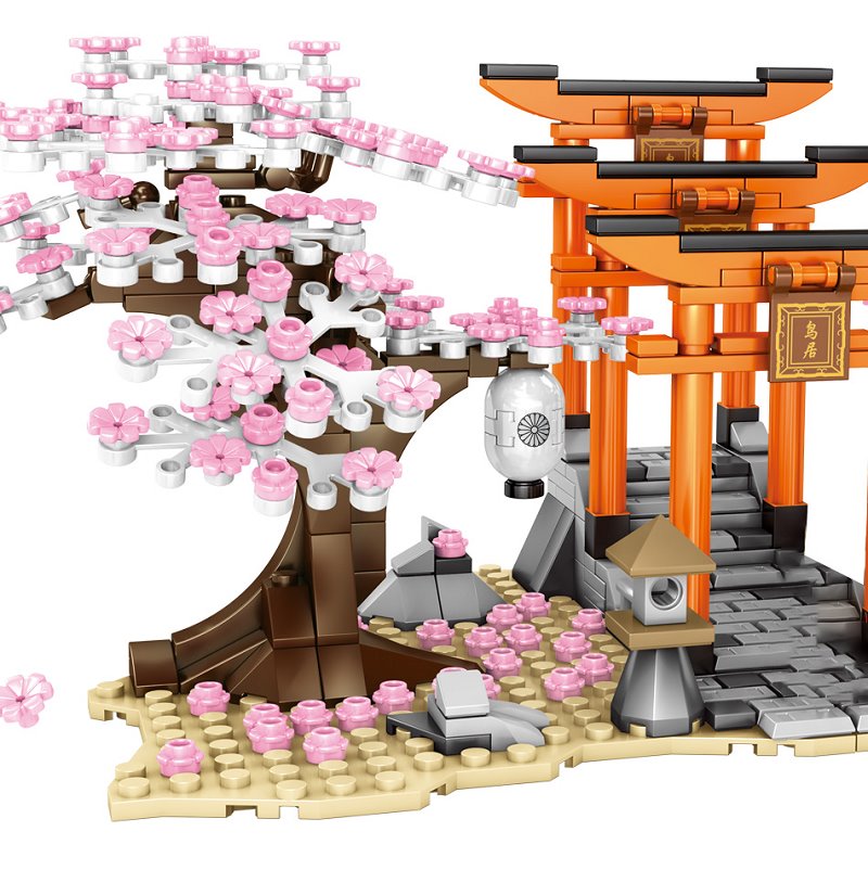Brehn | Romantische japanische Torii-Tore Kirschblütenbäume Baukästen | Sonderausgabe