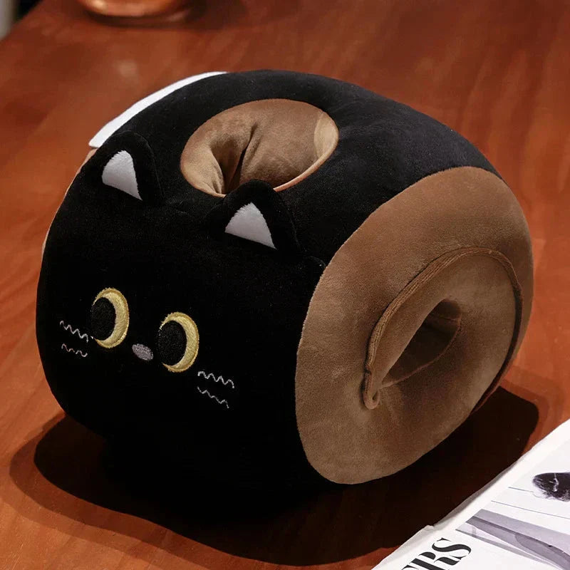 Brehn | Weiche Katze Swiss Roll Kuchen Handwärmer Plüsch mit Decke