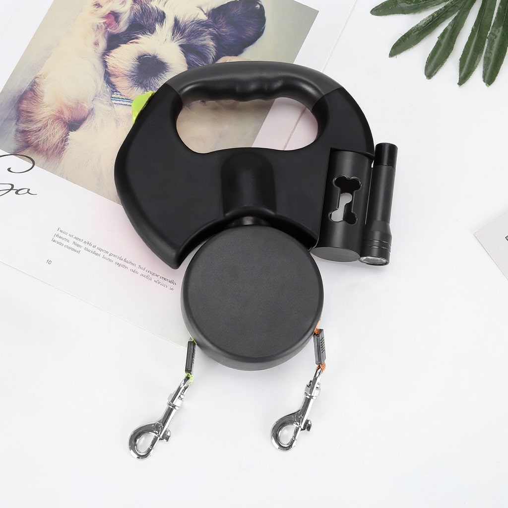 DuoLijn LED Dual Retractable Leine für Hunde und Katzen mit 360° Rotationsmechanismus 3 Meter | Brehn