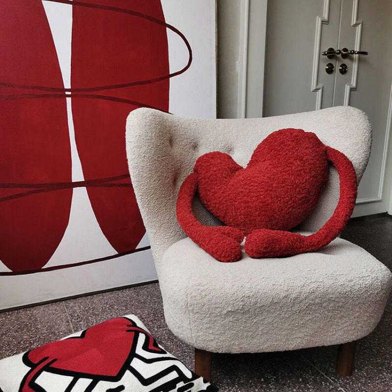 Love Heart Sofa Kissen in weichem Plüschstoffdesign | Brehn