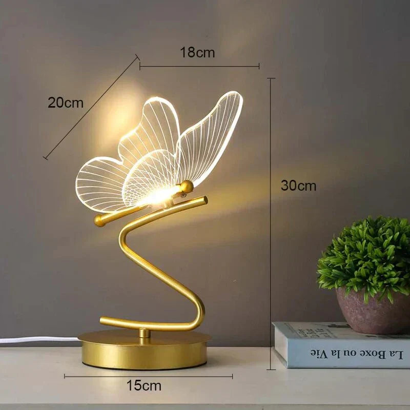 Brehn | Luxus Schmetterling LED Tischlampe - ButterflyLuxe