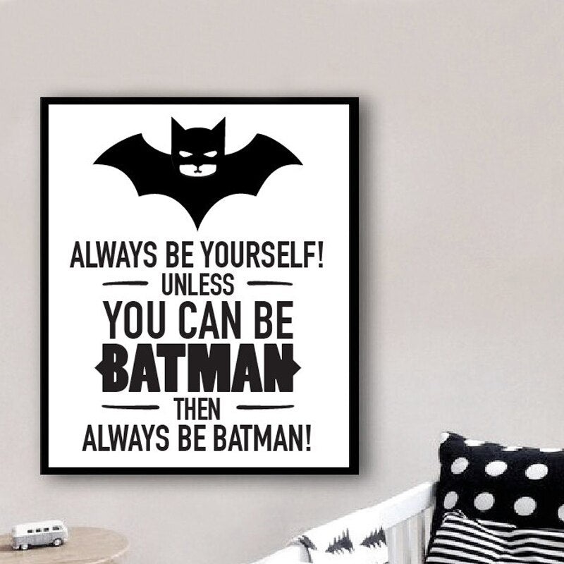 Klassisches Cartoon Batman Kinder-Canvas-Wandkunst-Druck