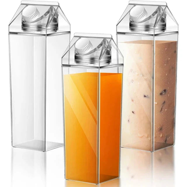 Milchkarton-Wasserflasche Kunststoff Quadrat Transparent Getränkespeicherung | Brehn