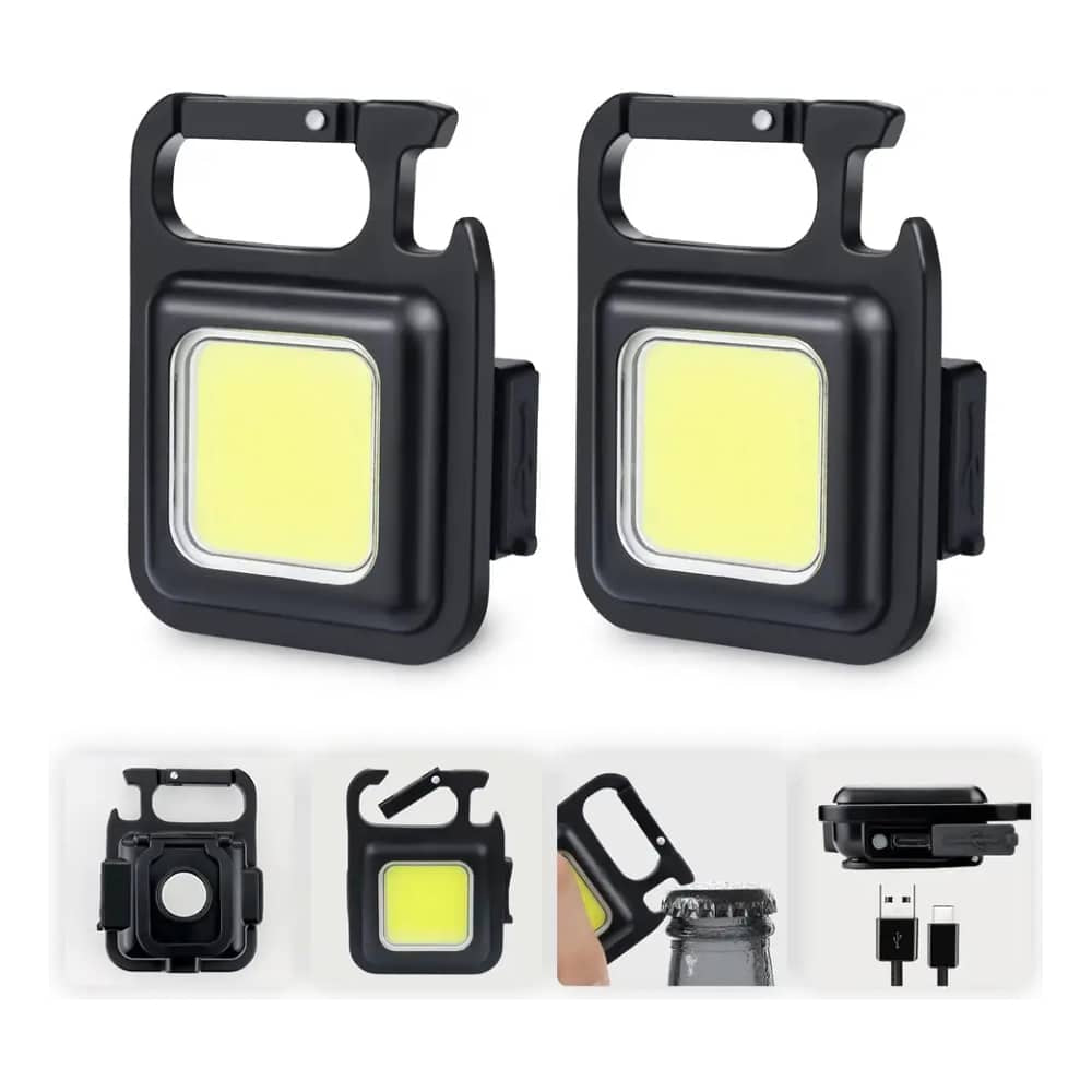 Schlüsselanhänger COB-LED-Taschenlampe - wiederaufladbar - 3 Leuchtmodi | Brehn