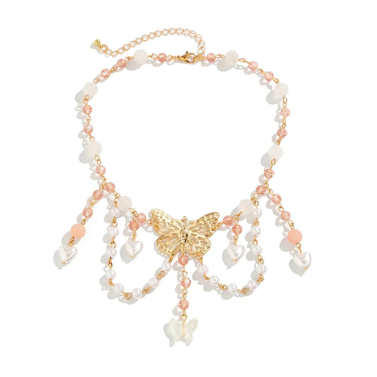 Brehn | Mehrschichtige Schmetterlingsherz Choker Halskette