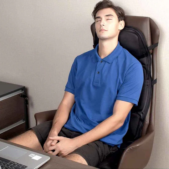 8-Modus-Massagesesselkissen mit beheiztem Rücken- und Nackenkissen für Auto und Zuhause