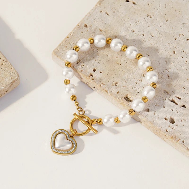 Brehn | Perlenherzverschluss Choker-Halskette